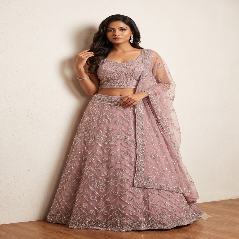 Jarkan Work Crop Top Lehenga
