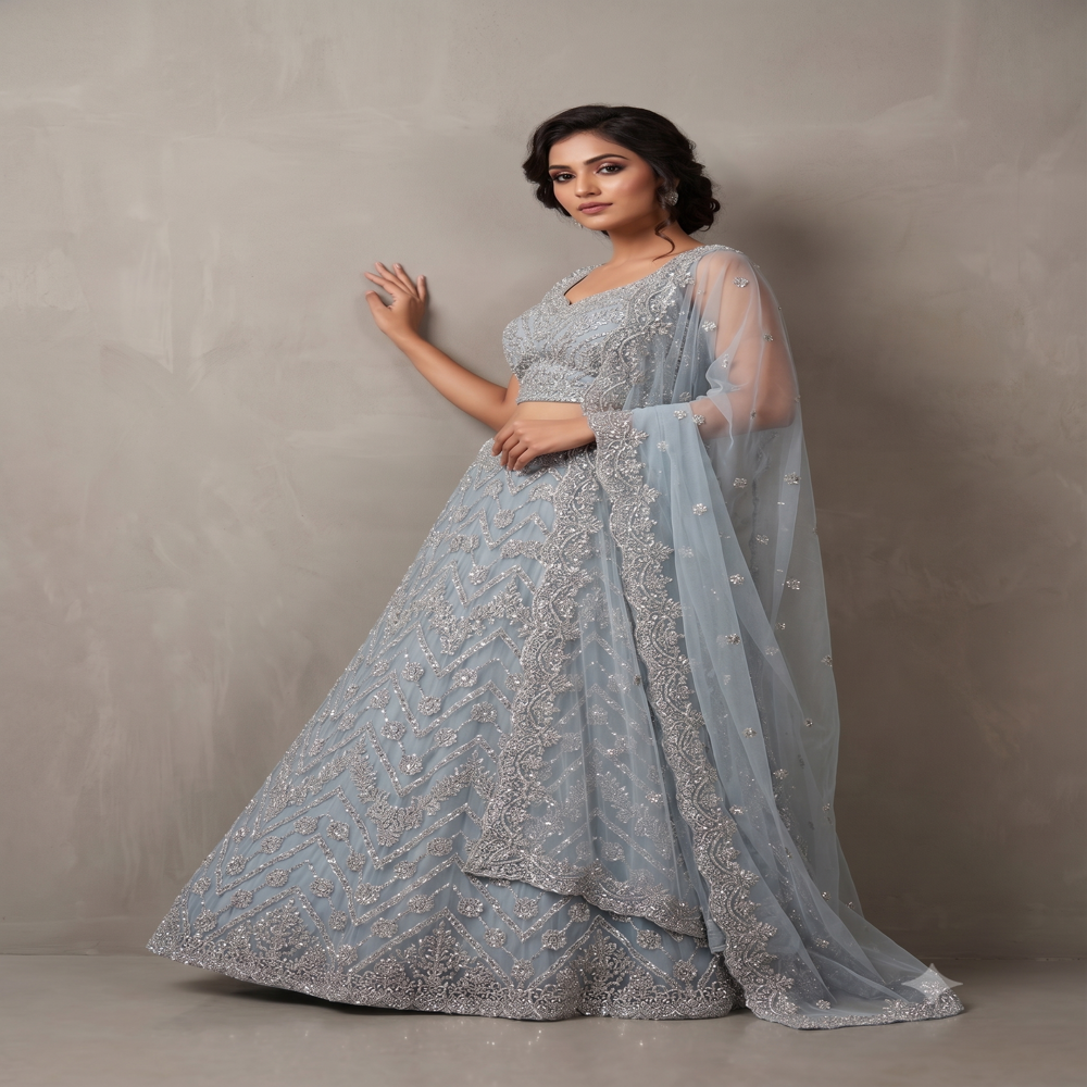 Jarkan Work Crop Top Lehenga