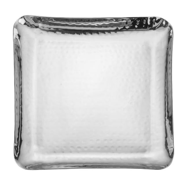Ceramic Square Platter - Color: Silver