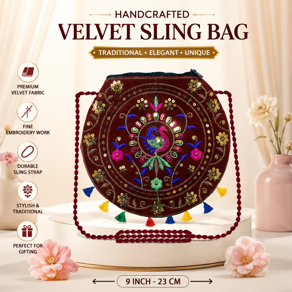 Embroidered Crossbody Purse for Girls