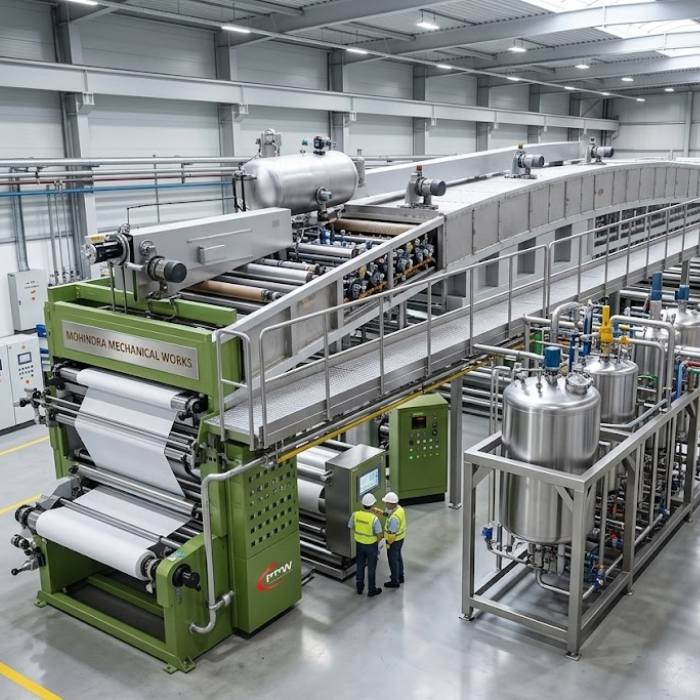 Bopp Tape Coating Machine - 150 Coating Speed, Hot Air Heating System , Automatic Plc Control With Water Based Glue