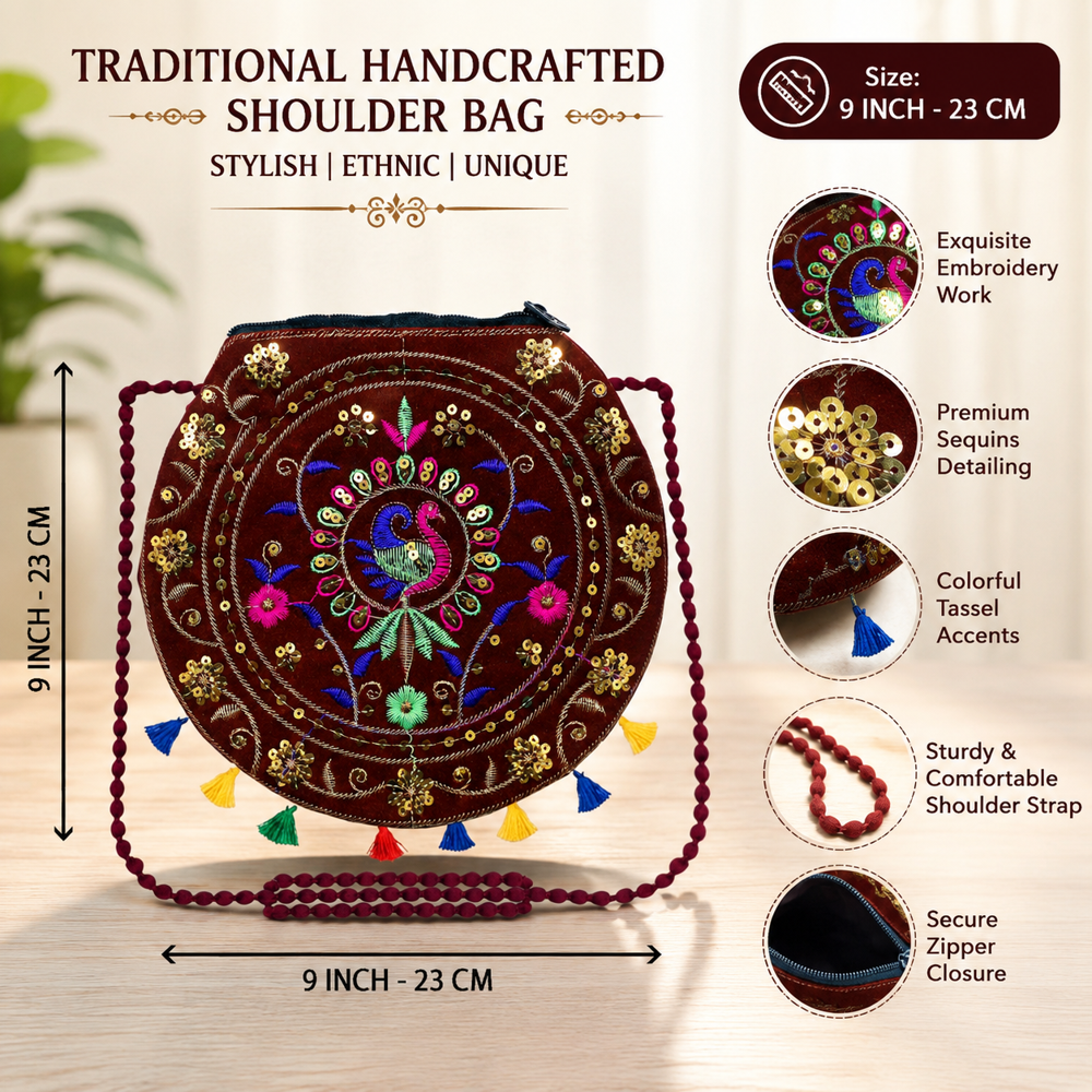 Designer Maroon Shoulder Sling Bag