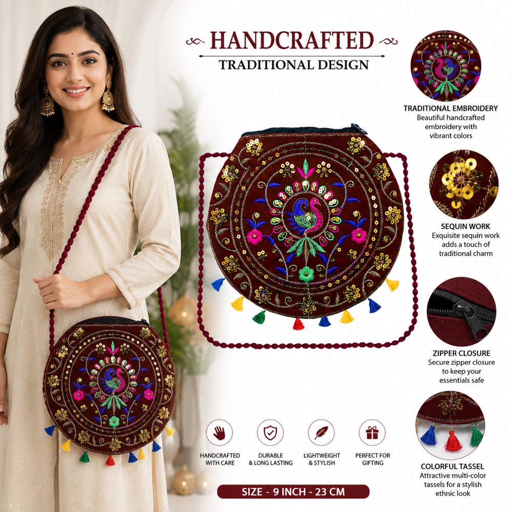 Designer Maroon Shoulder Sling Bag