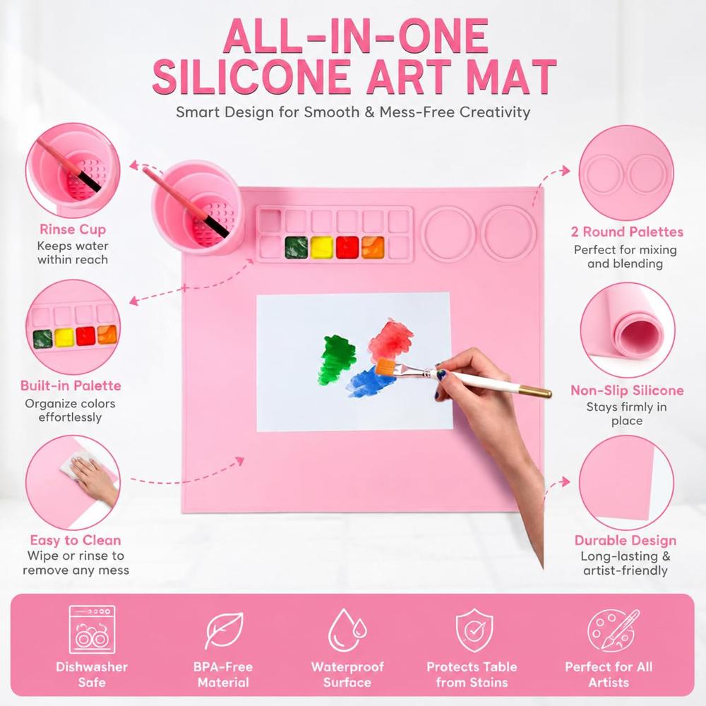 Silicone Paint Mat - Pink