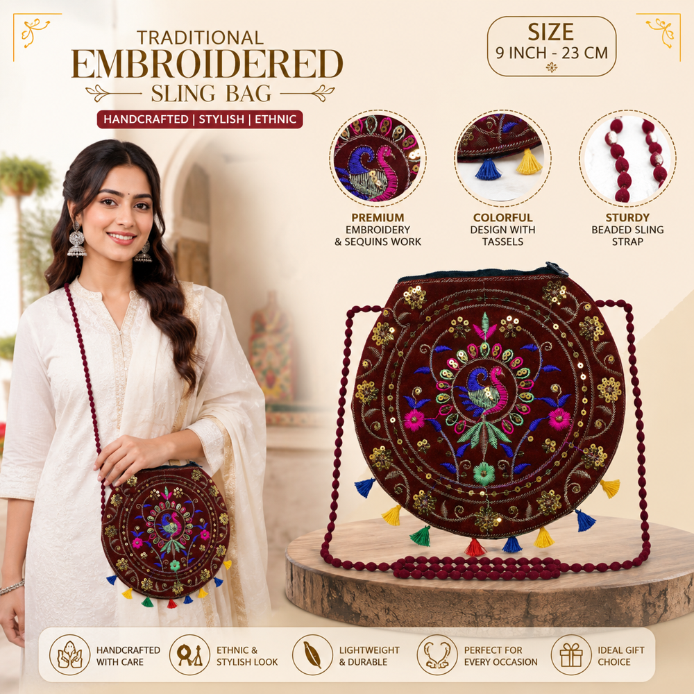 Traditional Tassel Crossbody Bag