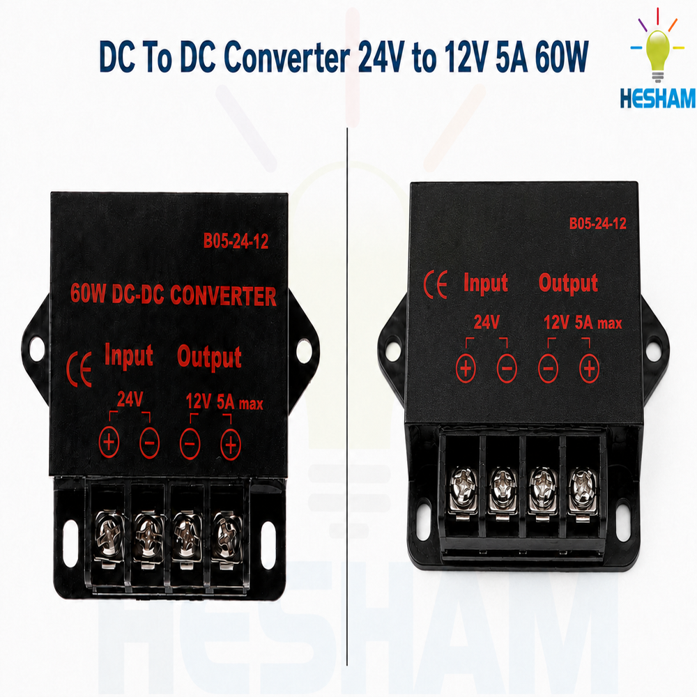 DC To DC Converter 24V to 12V 5A 60W
