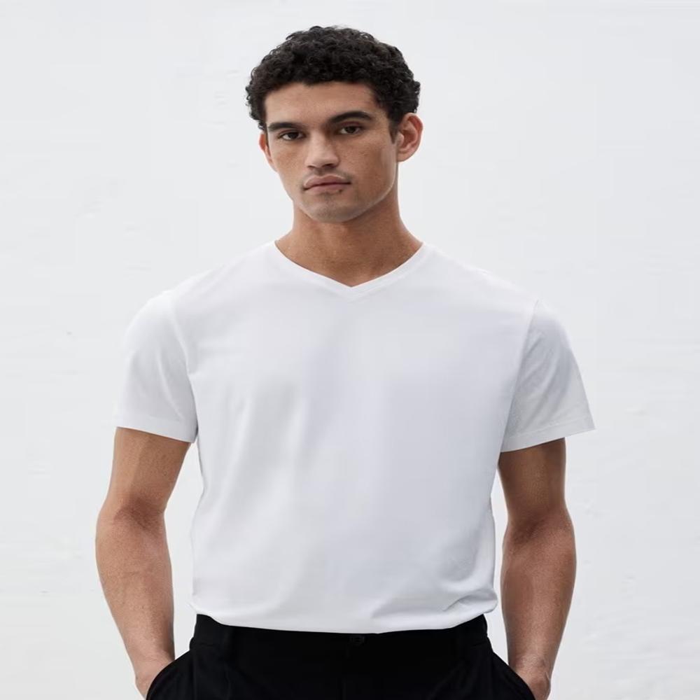 M11738 | H&M Mens Slim-Fit V-Neck Stretch T-Shirt