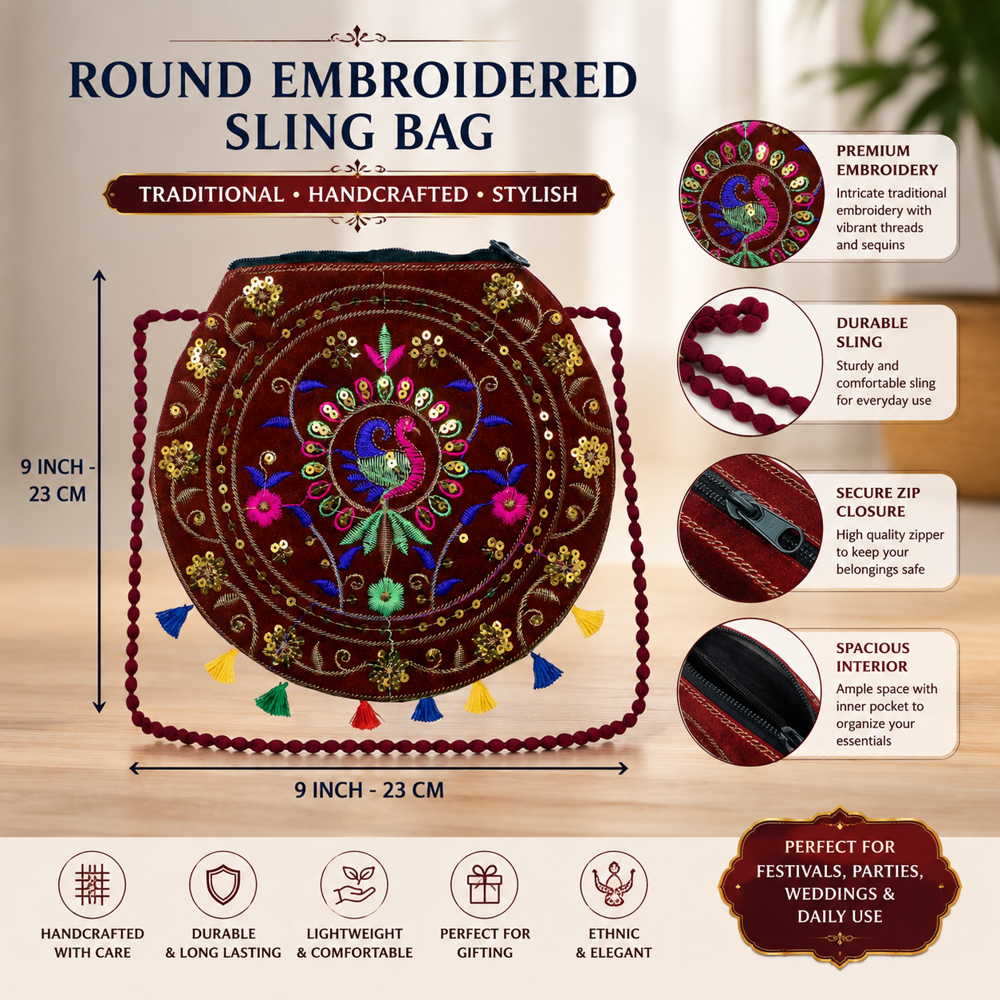 Designer Ethnic Crossbody Purse