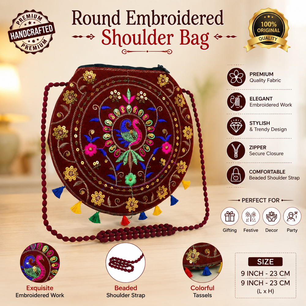 Women Round Peacock Shoulder Purse