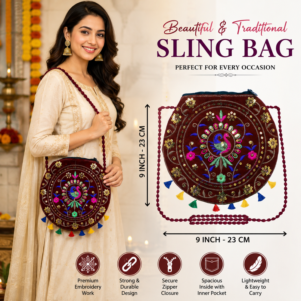 Women Round Peacock Shoulder Purse