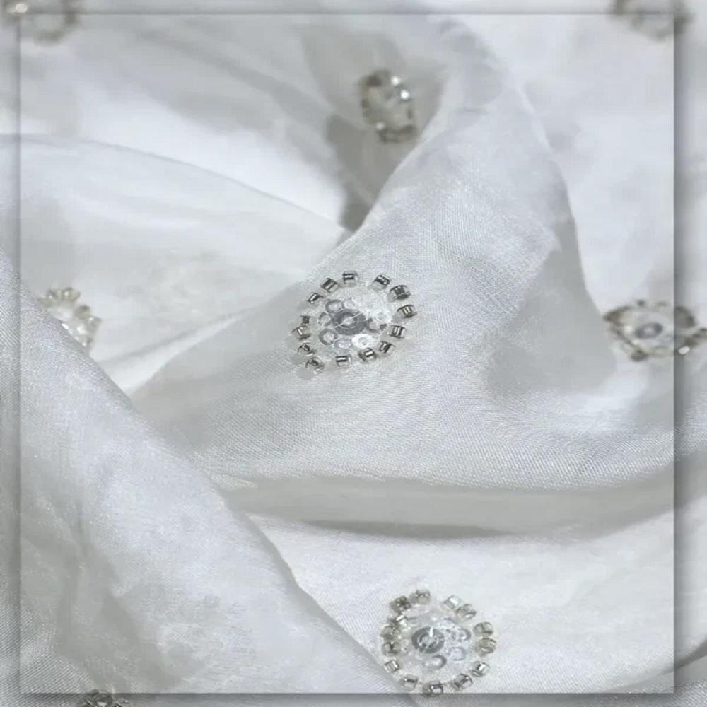 Beaded Butti Embroidery Organza Fabric