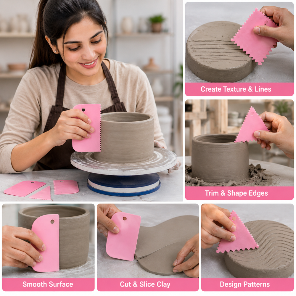 Plastic Clay Scraper Tool Set