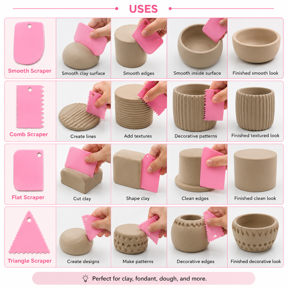 Plastic Clay Scraper Tool Set