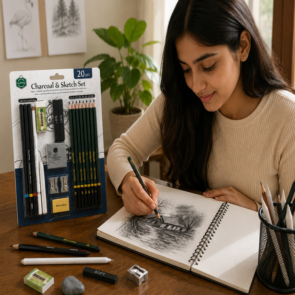 Pencil And Charcoal Sketch Set