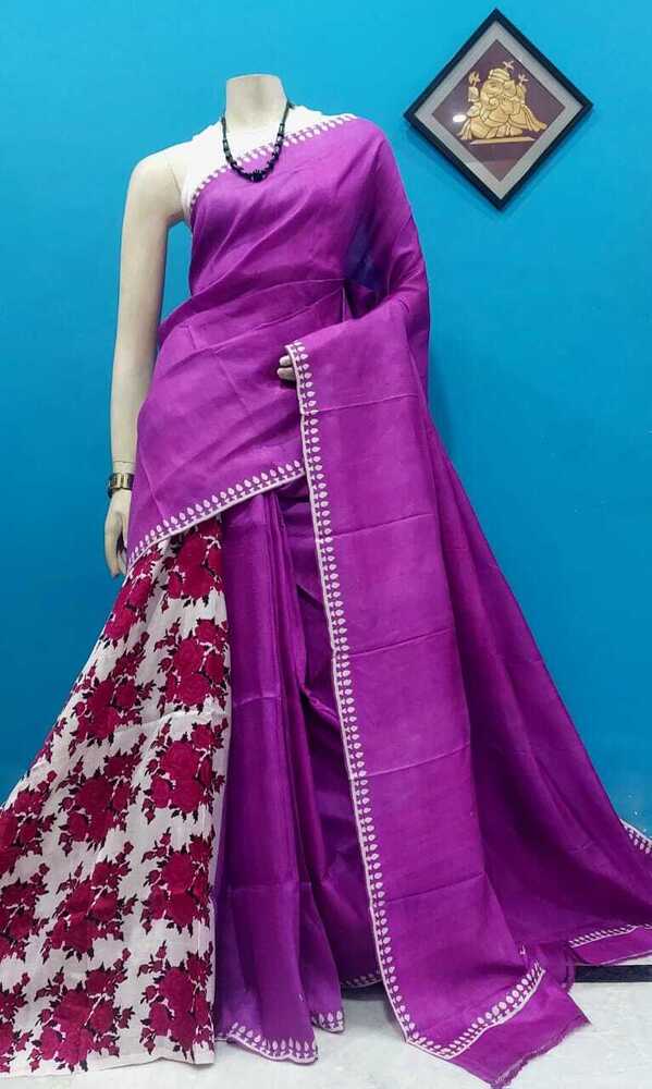 Silk Block Printed Saree