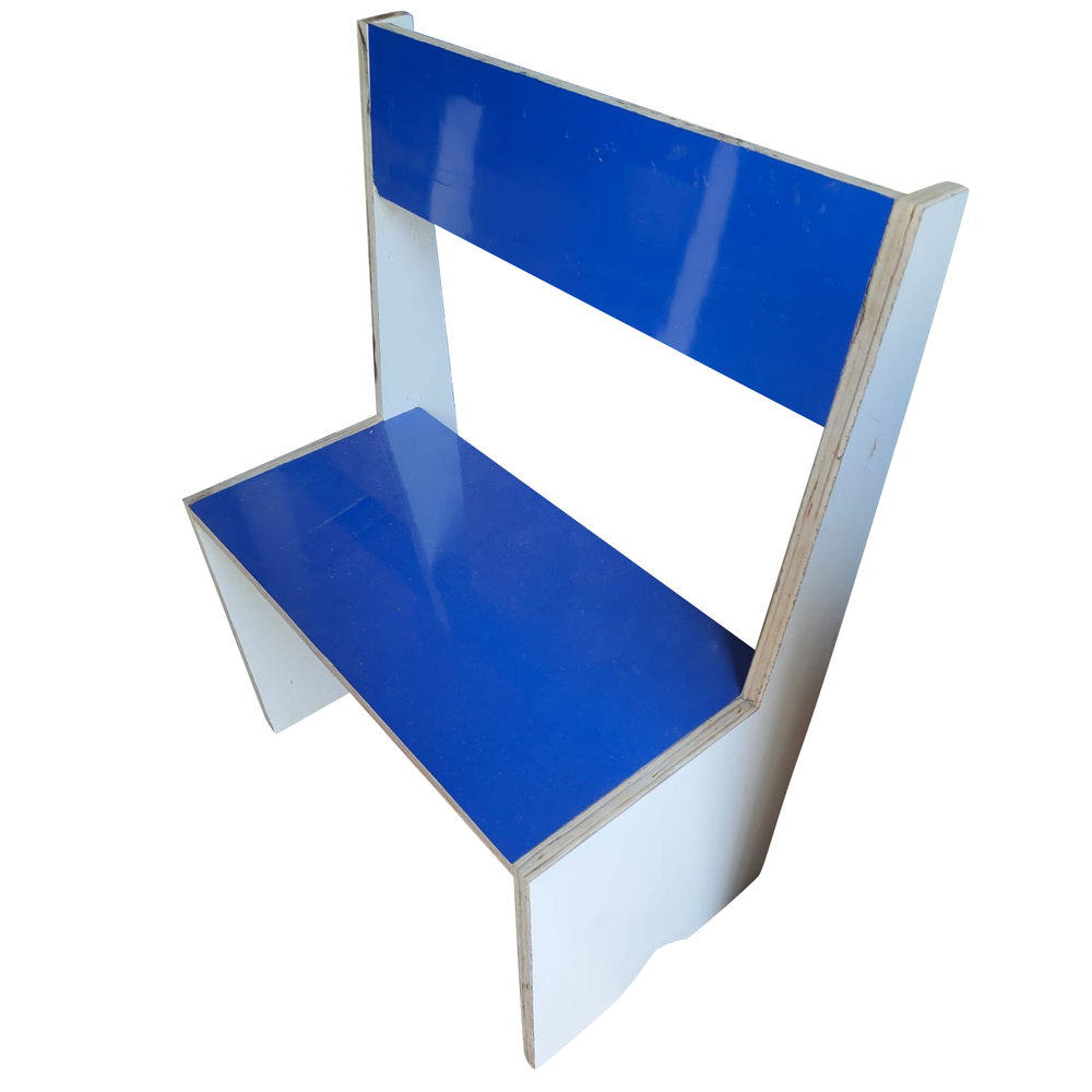 Blue And White Wooden Chair