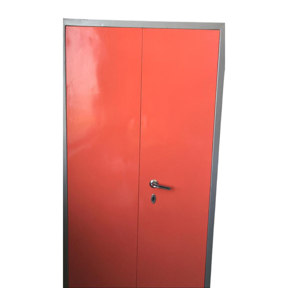 Vibrant Coral Red Two Door Steel Almirah