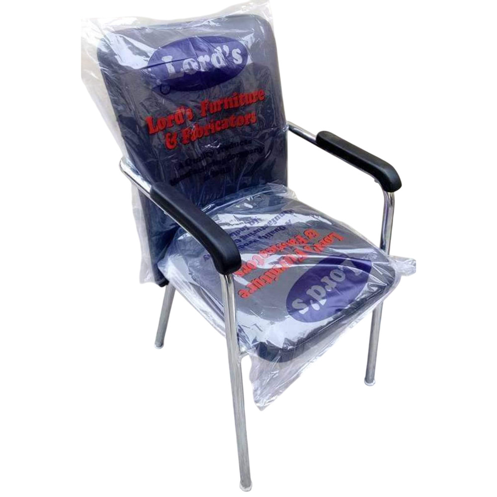 Blue Cushioned Office Visitor Chair - Artwork: No