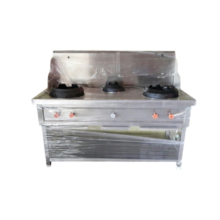 Chinese Cooking Range - Stainless Steel, Standard Size, Silver Color | Powerful Gas, Manual Control For Precision Cooking