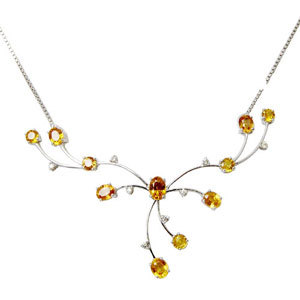Yellow Sapphire White Gold Jewelry Necklace Tanma Gender: Women'S