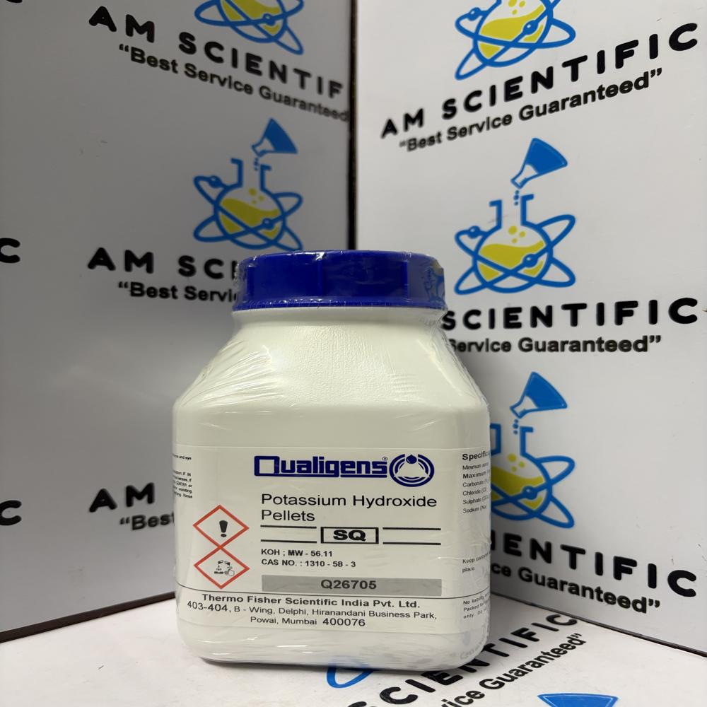 Potassium Hydroxide pellets SQ 500g Qualigens