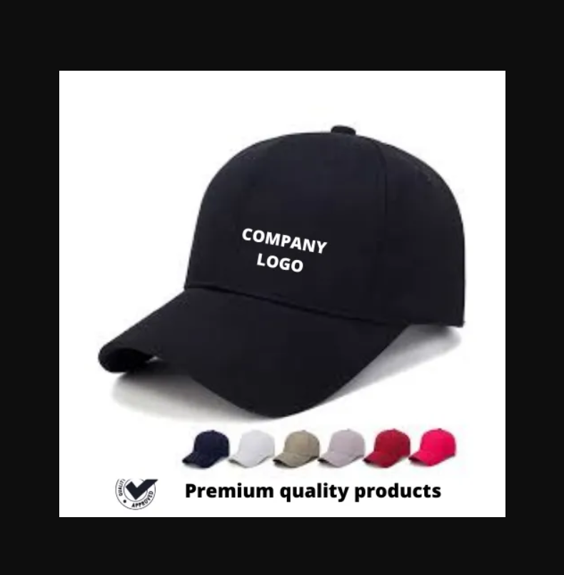 Promotional Black Printed Caps - Age Group: Adults