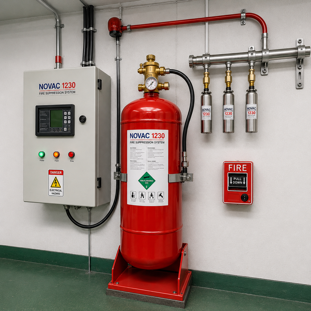 Novac 1230 Fire Suppression System - Application: Server Room