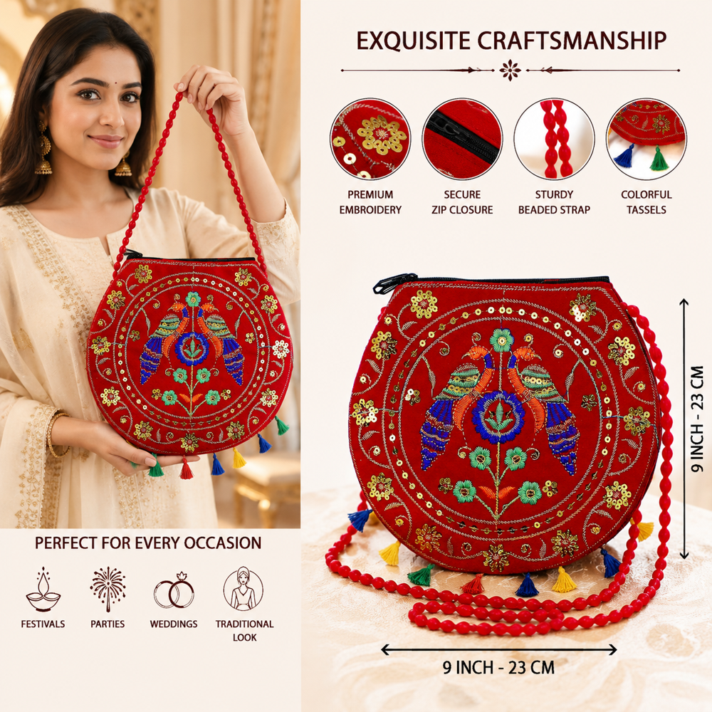 Traditional Designer Sling Purse for Women & Girls
