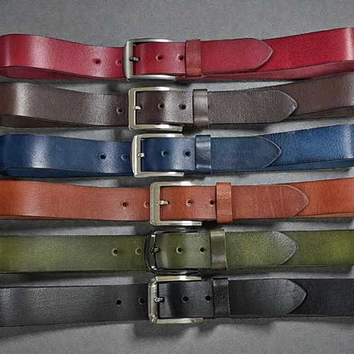 Grain Hand Finished Buff Leather Belt