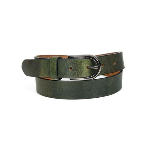 Green Grain Waxy Pull Up Leather Belt