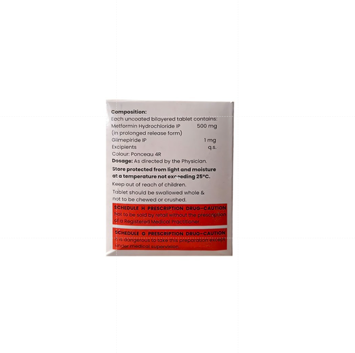 Metformin Hydrochloride Prolonged Release And Glimepiride Tablet IP