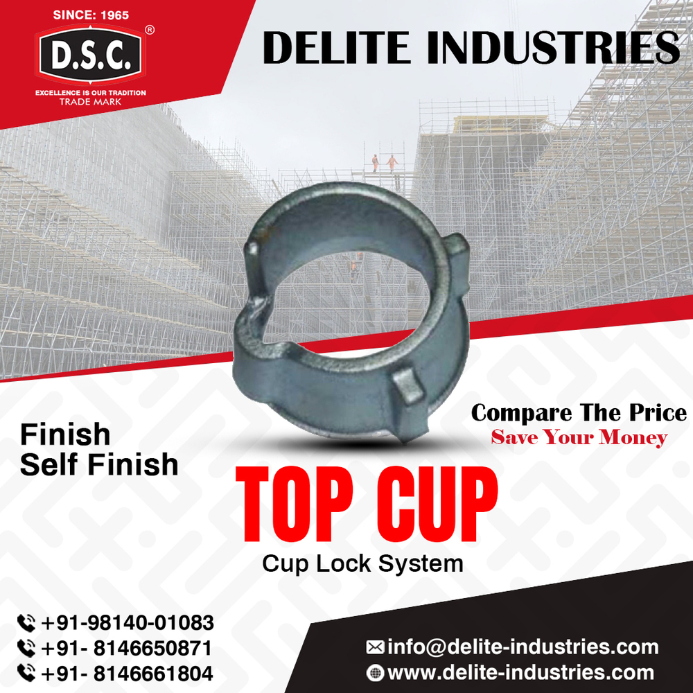 Top Cup Lock - Cast Steel, 90mm Length, Grey Self Finish | Quick Tool-free Assembly, Corrosion Resistant, Heavy Load Bearing