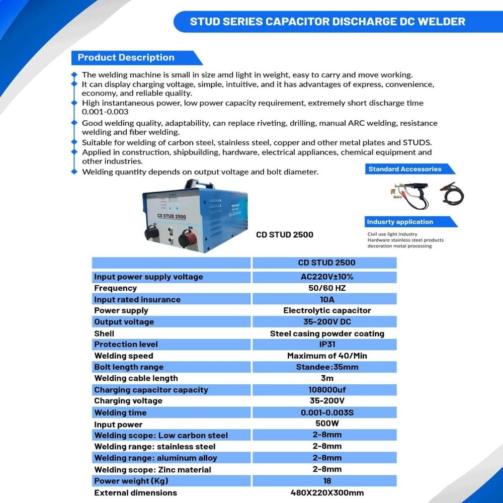 Capacitor Discharge Stud Welding Machine