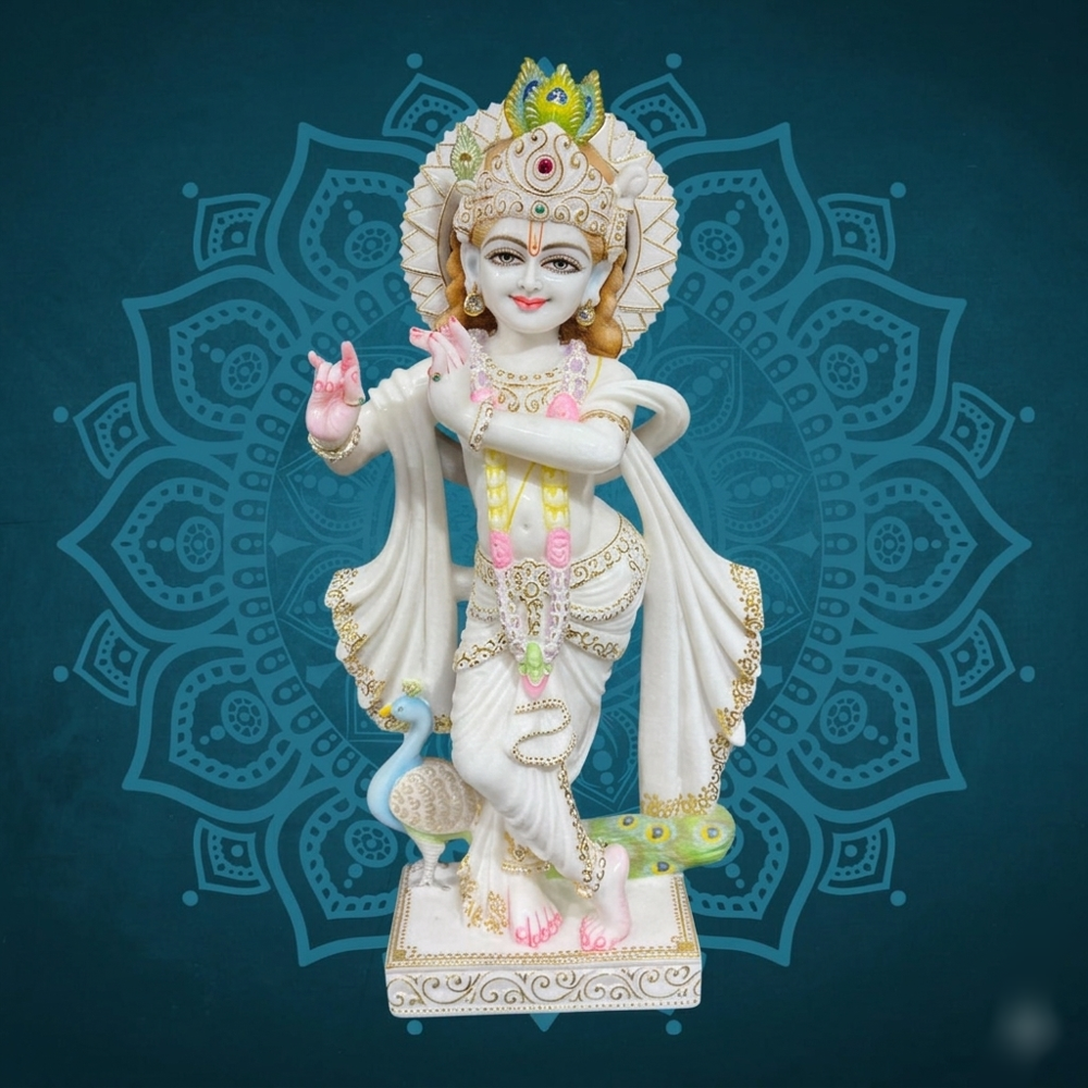 Krishna Ji Decorative Marble Murti