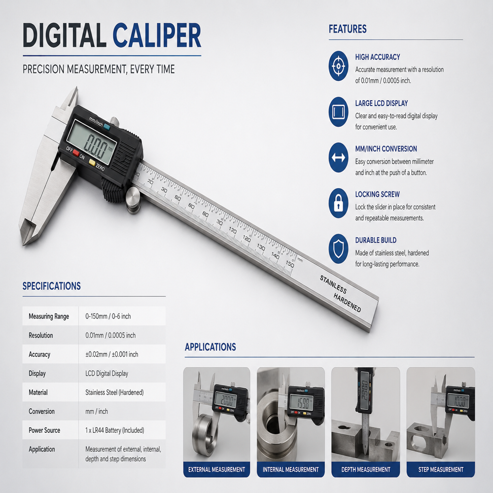 AROSPASE DIGITAL CALIPER VERNIER 12