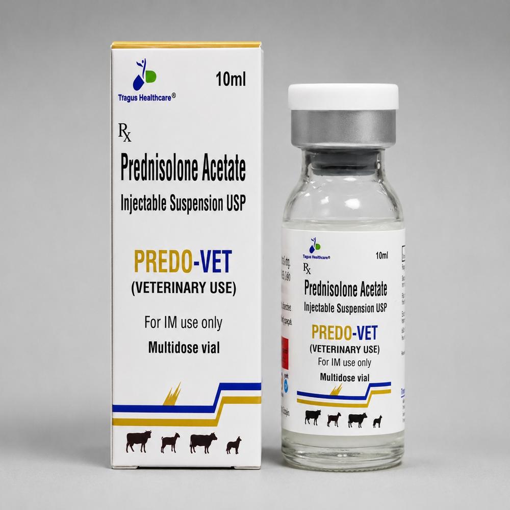 Prednisolone Acetate I.P. 10 Mg / Predo-Vet. - 10 Ml - Ingredients: Chemicals