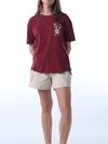Export surplus ladies maroon graphic tshirt