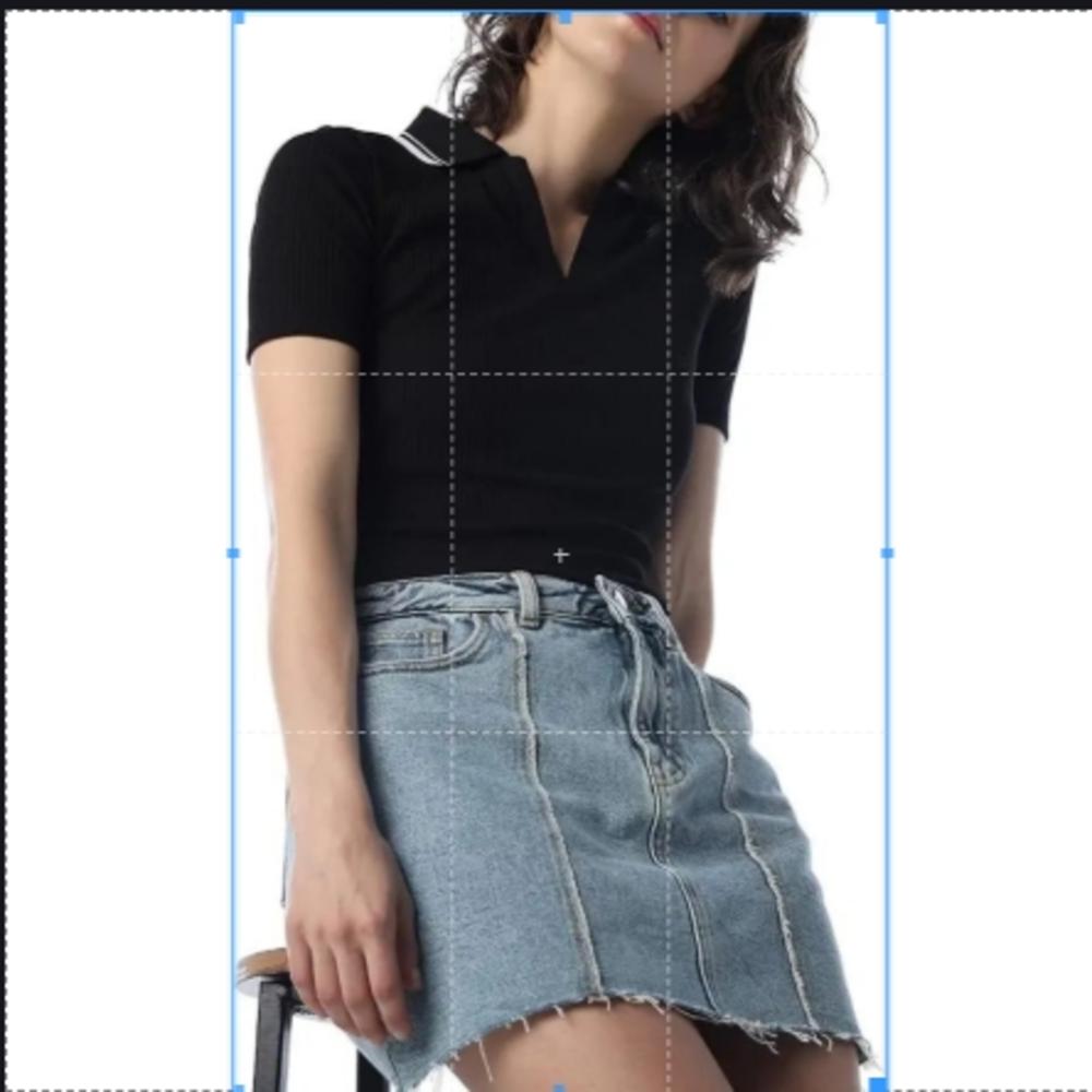 Export surplus women's black polo top