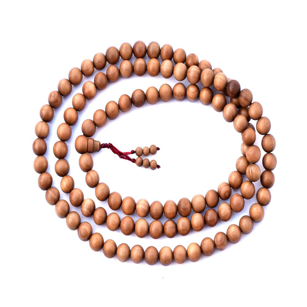 Natural Wood Color Sandalwood japamala