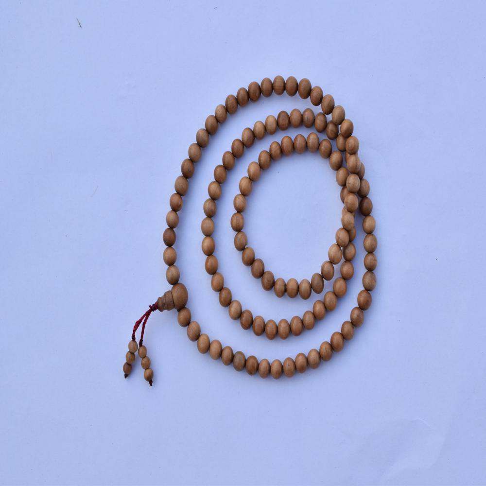 Natural Wood Color Sandalwood japamala