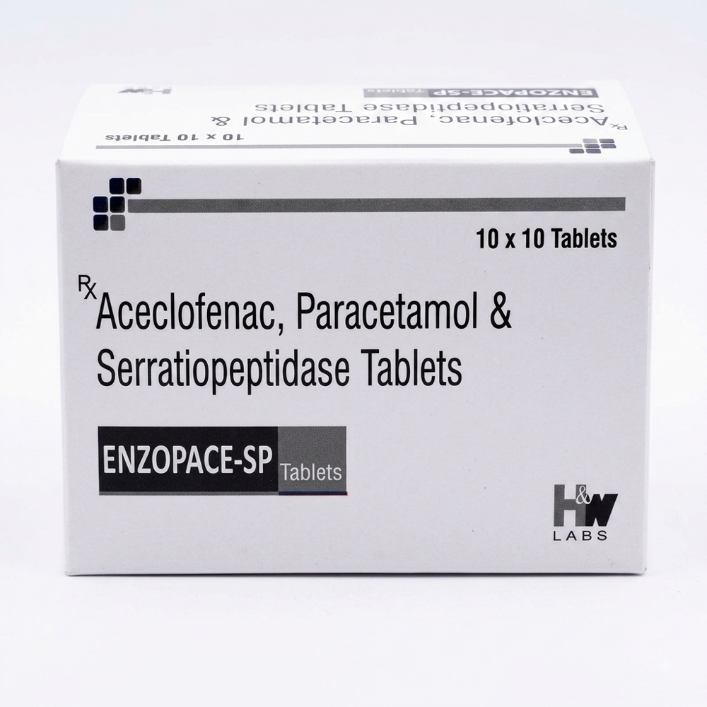 ENZOPACE-SP Aceclofenac, Paracetmol & Serratiopeptidase Tablets 