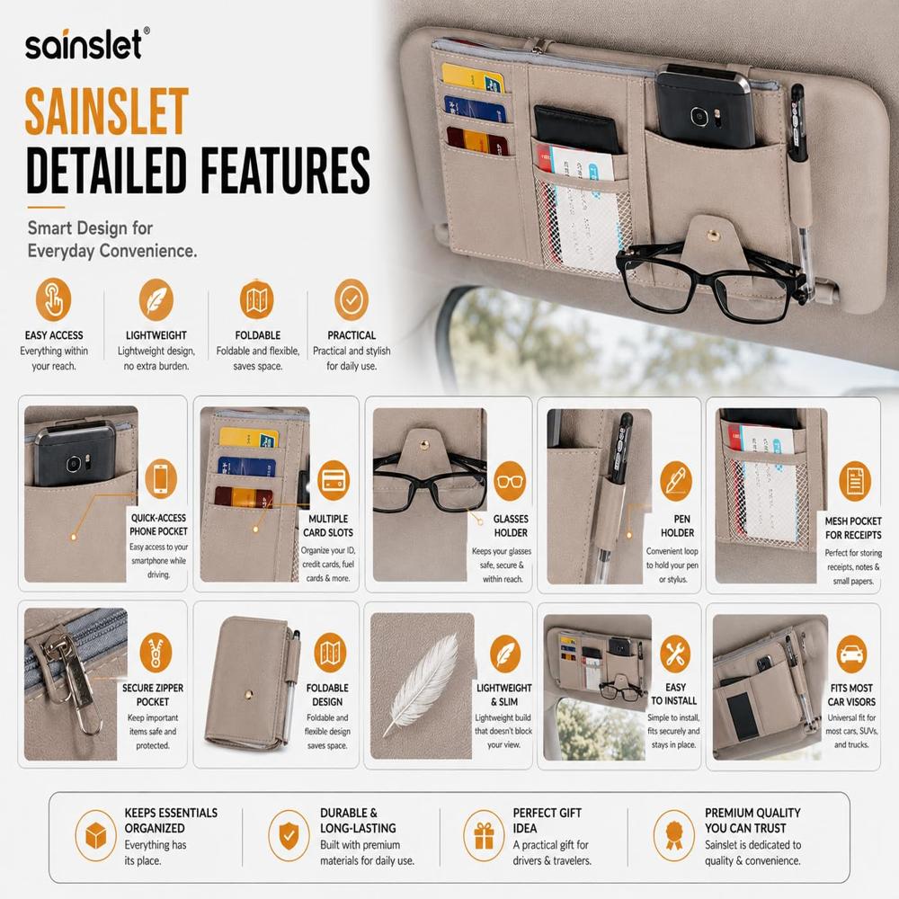 Car Sun Visor Organizer