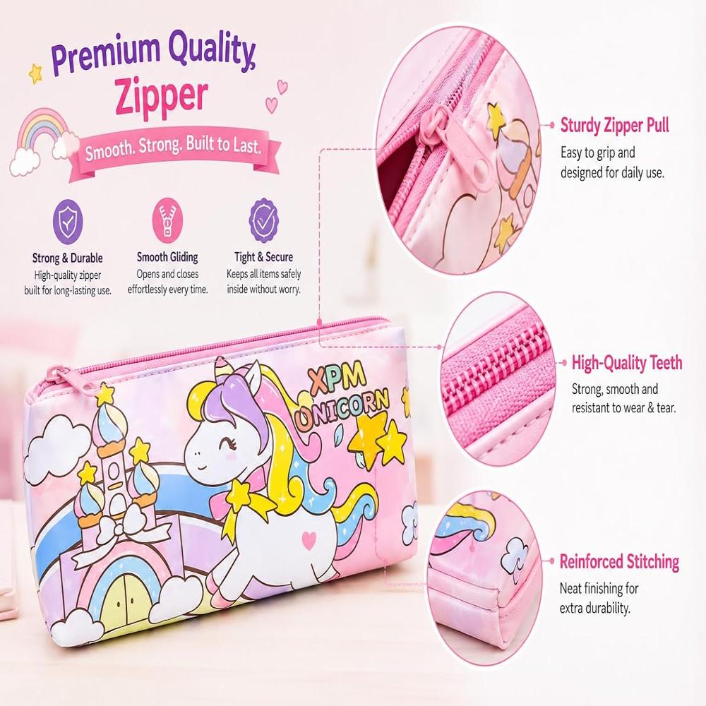 Unicorn Pouch - High-quality Plastic, Various Sizes Available | Modern Design, Stylish Unicorn Pattern, Organizes Stationery Items
