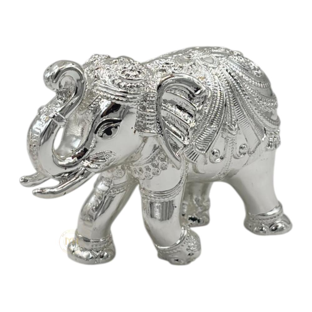 Premium Silver Plated Elephant Pair Statue for Home Decor, Vastu, Pooja & Gifting