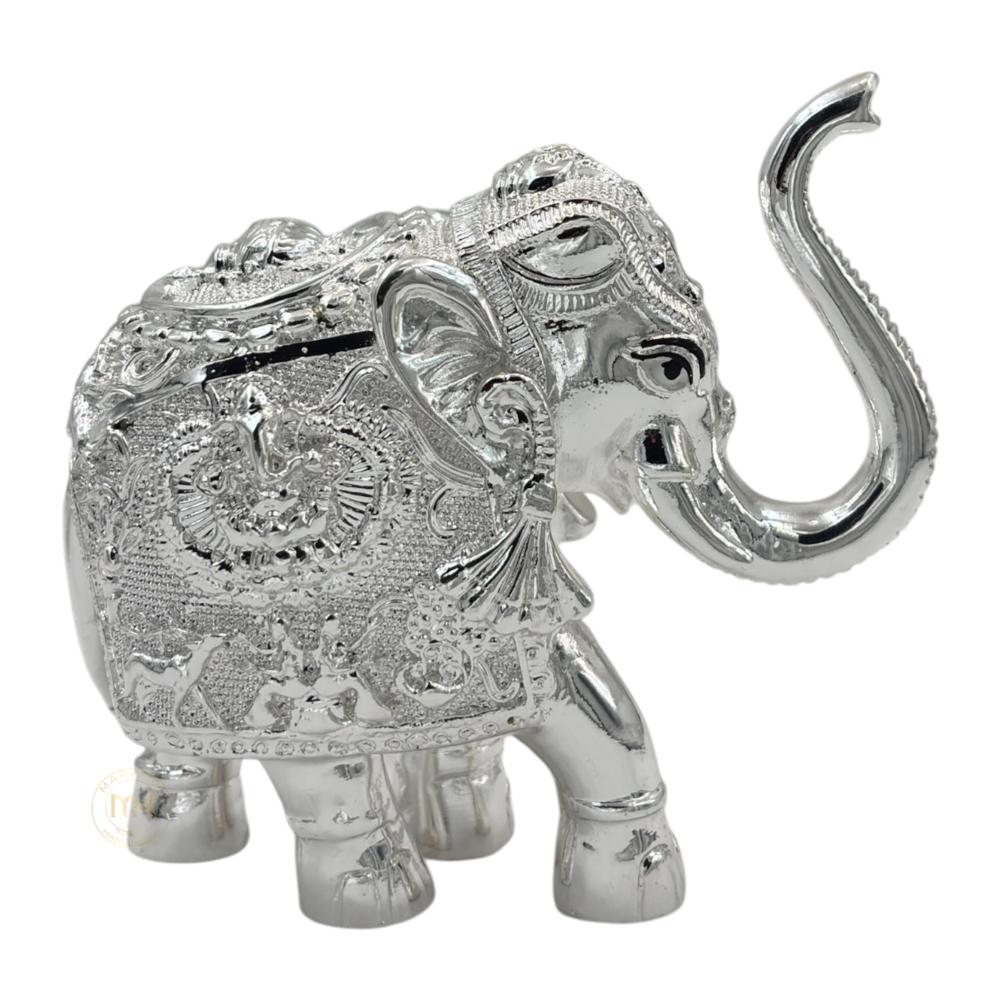 Premium Silver Plated Elephant Pair Statue for Home Decor, Vastu, Pooja & Gifting