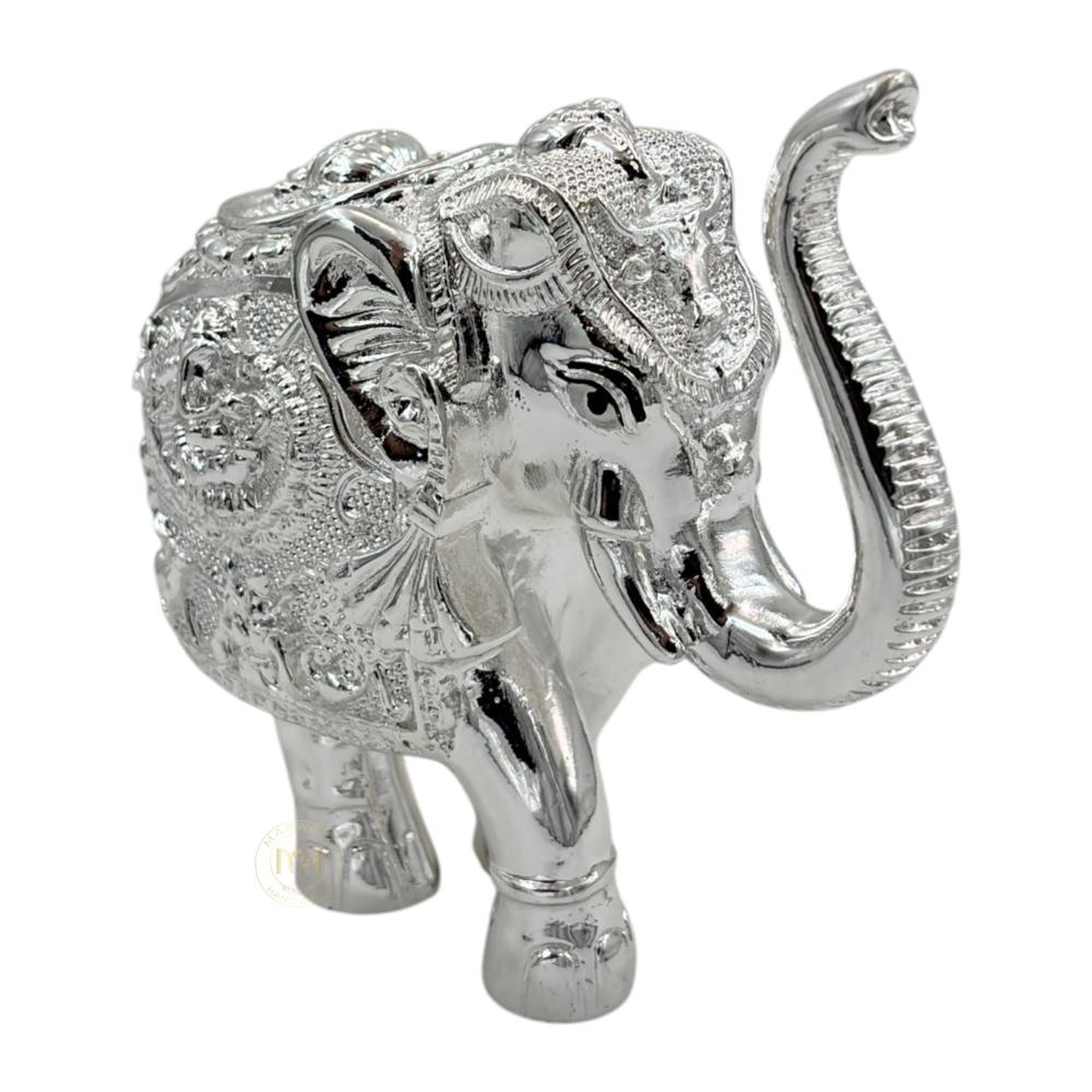 Premium Silver Plated Elephant Pair Statue for Home Decor, Vastu, Pooja & Gifting