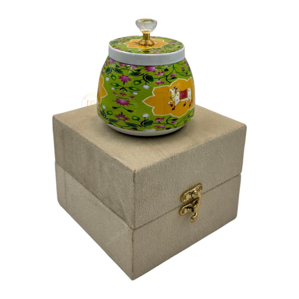 Decorative Dry Fruit & Mukhwas Jar with Gift Velvet Box for Home Decor & Gifting