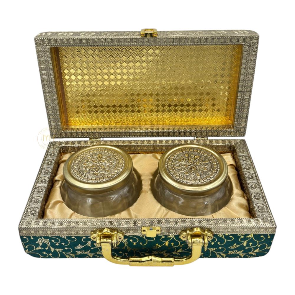 Premium 2 Dry Fruit Jar Set with Designer Meenakari Gift Box for Gifting & Home Decor