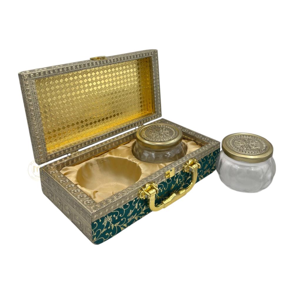 Premium 2 Dry Fruit Jar Set with Designer Meenakari Gift Box for Gifting & Home Decor