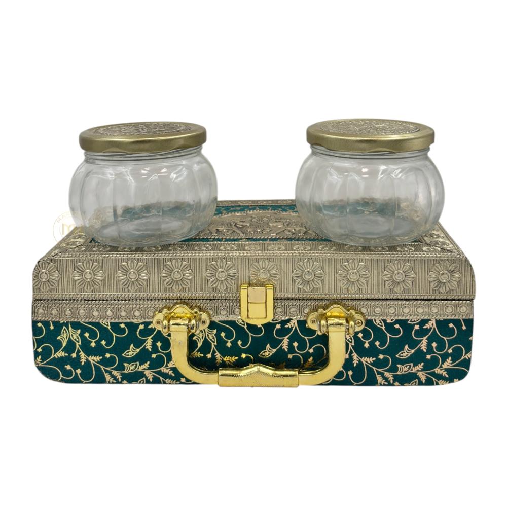 Premium 2 Dry Fruit Jar Set with Designer Meenakari Gift Box for Gifting & Home Decor